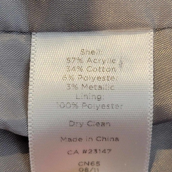 Talbots Blazer Jacket Womens Size 8p Petite Gray Two Button Tweed Metallic - Picture 7 of 8